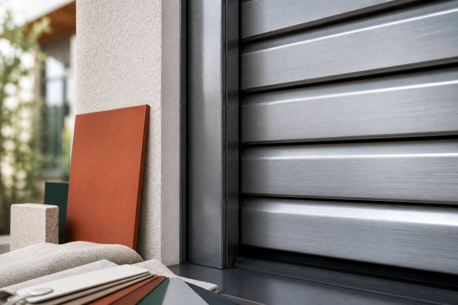 Détail des lames d'un volet roulant en aluminium