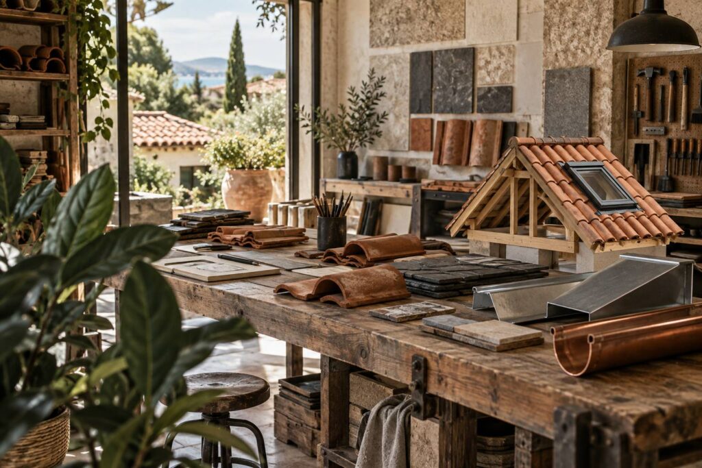 Illustration éditoriale du sujet : Artisan couvreur à Cannes : un artisan local, avis et prestations