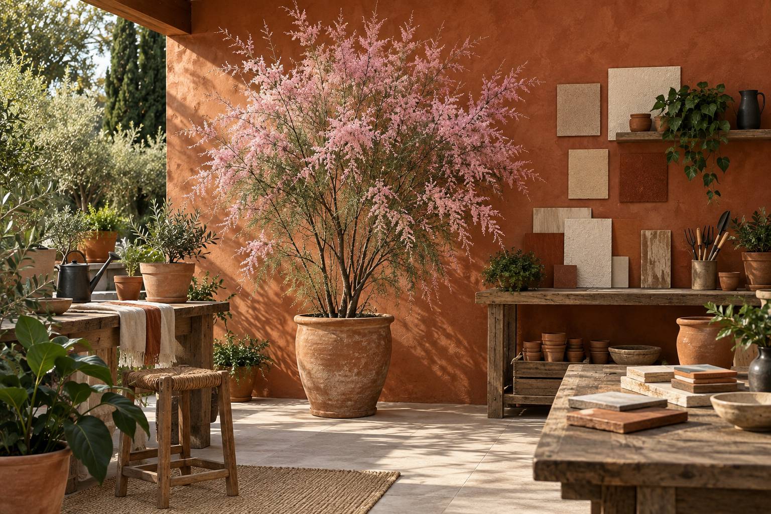 Illustration éditoriale du sujet : Tamaris : plantation, taille et floraison de l'arbre