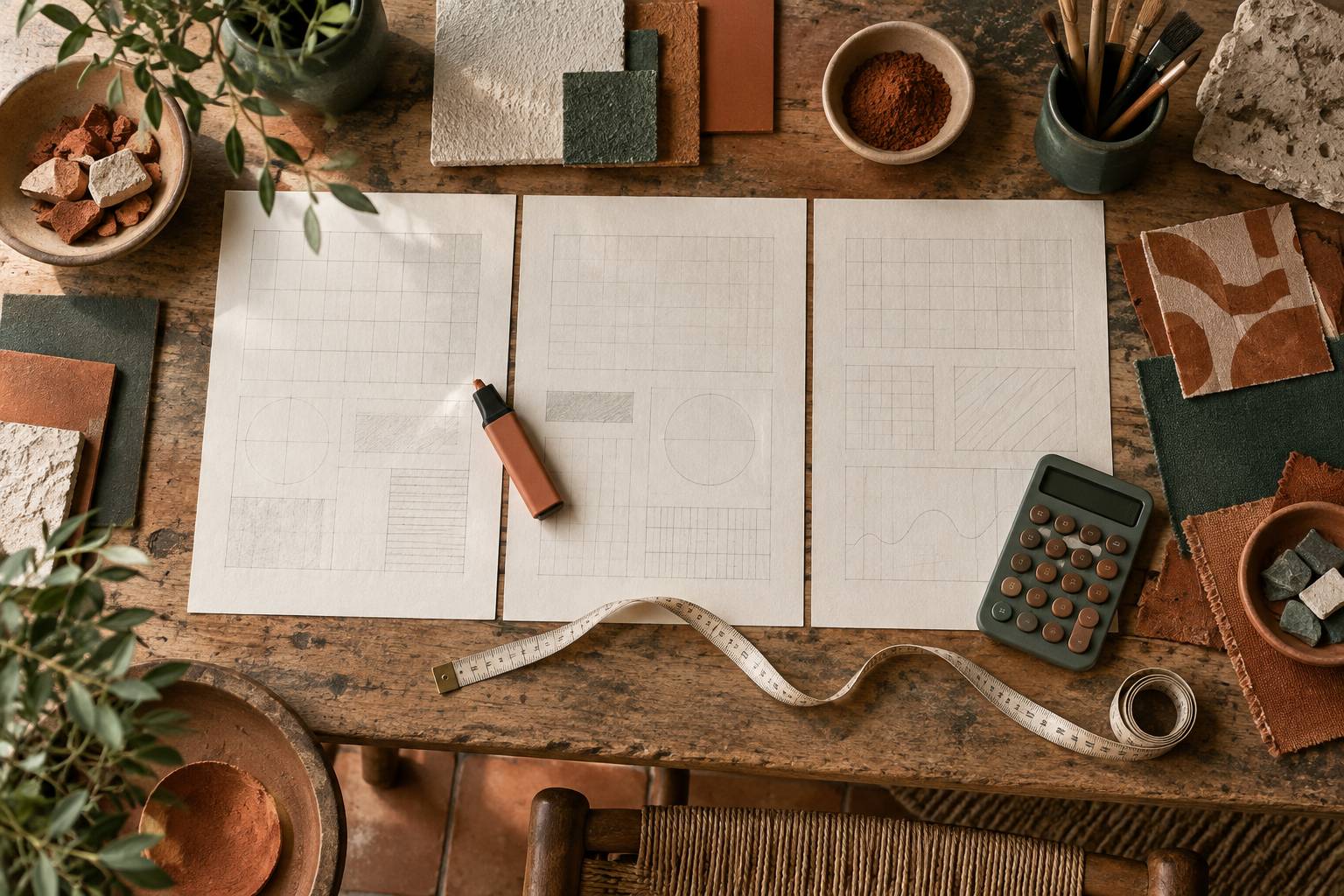 Grille de comparaison de trois devis de tapisserie avec surligneur